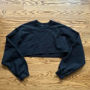 Nasty Gal cropped black sweatshirt